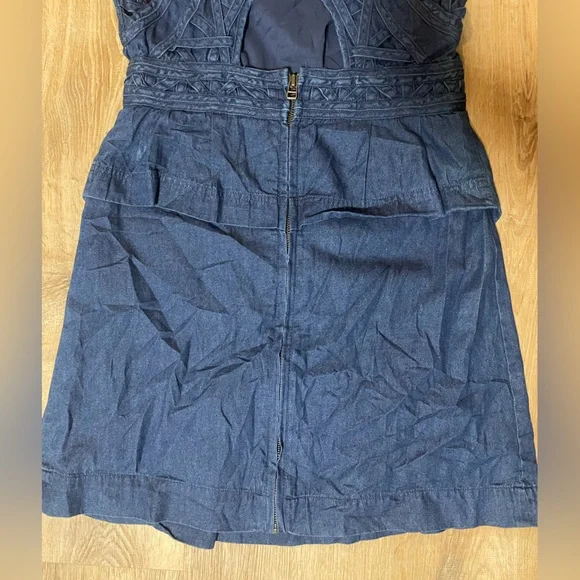 Free People New Romantics Highland Lattice Denim Dress - Picture 9 of 10